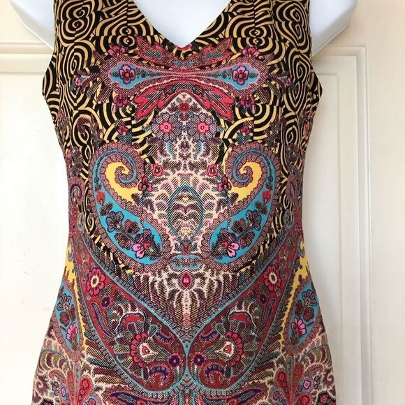 NWOT Bebe Paisley Deja Vu Dress - Picture 3 of 15